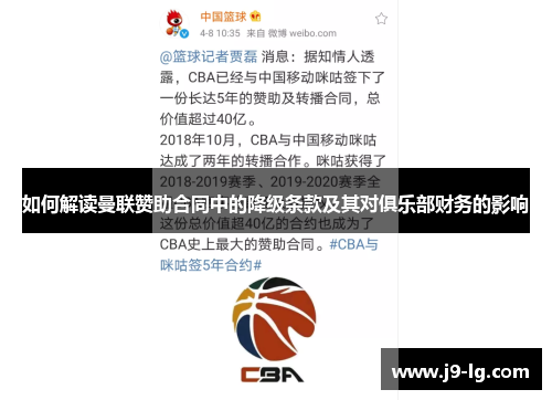 如何解读曼联赞助合同中的降级条款及其对俱乐部财务的影响 如何解读曼联赞助合同中的降级条款及其对俱乐部财务的影响